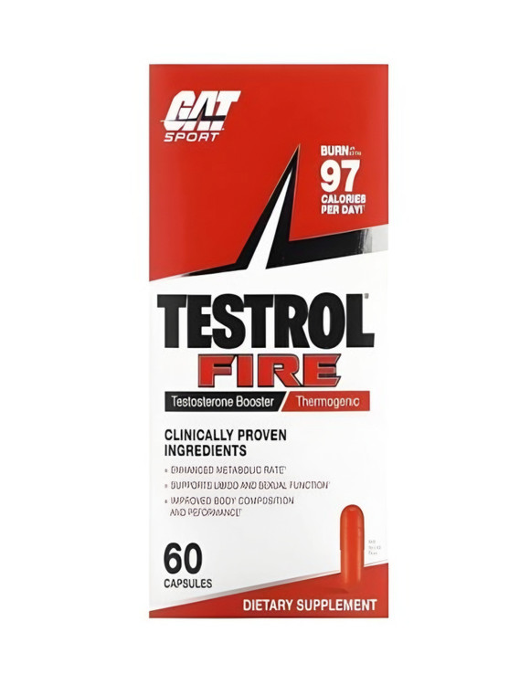 قرص تسترول فایر گت اسپرت - ای اس دی ناتریشن GAT Sport Testrol Fire Testosterone Booster Thermogenic 60 Capsules