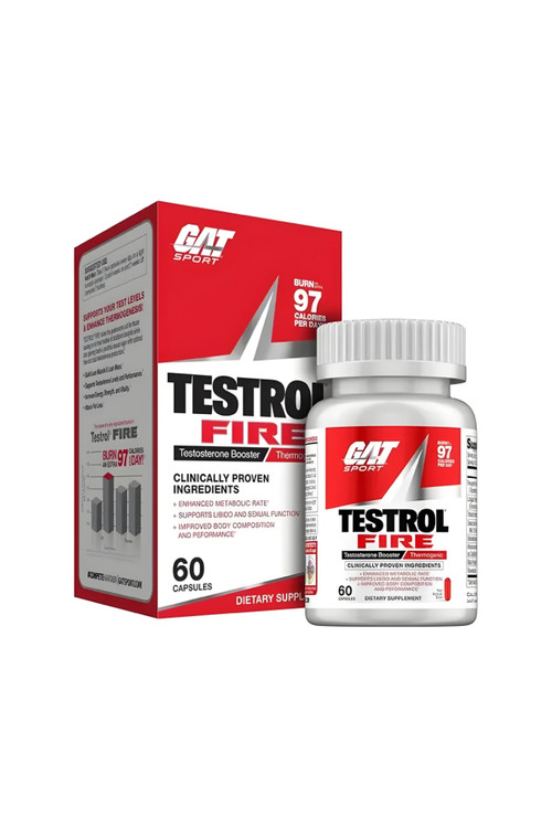 قرص تسترول فایر گت اسپرت - ای اس دی ناتریشن GAT Sport Testrol Fire Testosterone Booster Thermogenic 60 Capsules
