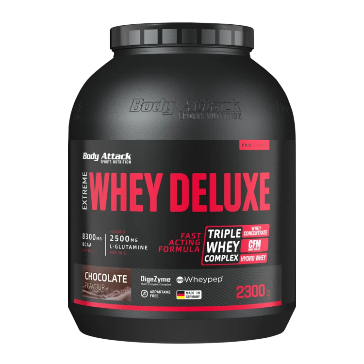 پروتئین وی دلوکس Body Attack Whey Deluxe طعم شکلات – ۲۳۰۰ گرم – ساخت آلمان - ای اس دی ناتریشن