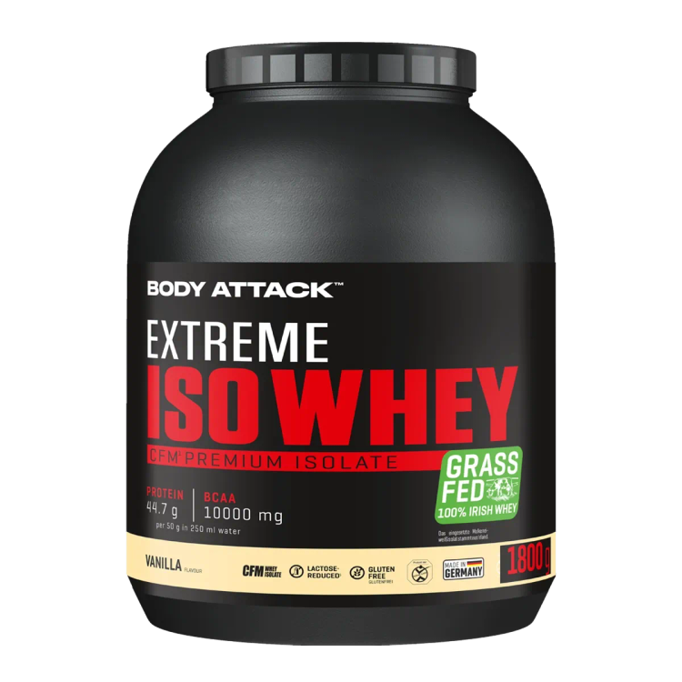 پروتئین ایزوله Body Attack Extreme ISO Whey طعم وانیل – ۱۸۰۰ گرم – ساخت آلمان - ای اس دی ناتریشن