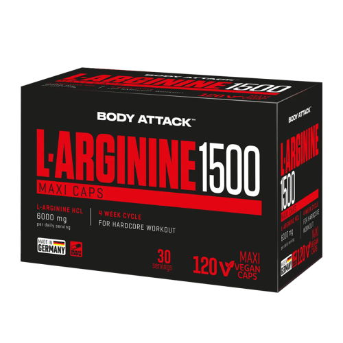 ال آرژنین Body Attack L-Arginine 1500 – بسته ۱۲۰ کپسولی – ای اس دی ناتریشن