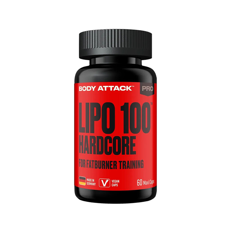 لیپو ۱۰۰ هاردکور Body Attack – چربیسوز حرفهای – ۶۰ کپسول وگان ساخت آلمان - ای س دی ناتریشن