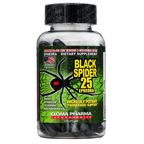 مکمل چربیسوز بلک اسپایدر 25 افدرا – Cloma Pharma Black Spider 25 - ای اس دی ناتریشن
