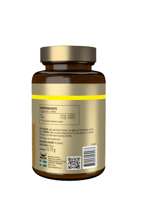 قرص زینک ۱۵ میلیگرم وایکینگ فورس Viking Force Zinc 15 mg 45 Tablets - ای اس دی ناتریشن