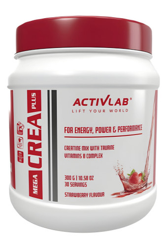 پودر Mega Crea Plus اکتیولب 300 گرم کراتین با تائورین و ویتامین B - ای اس دی ناتریشن