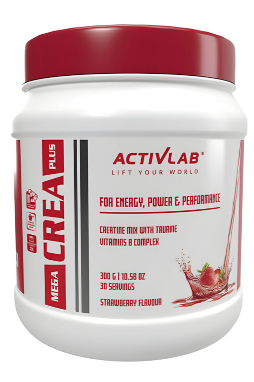 پودر Mega Crea Plus اکتیولب 300 گرم کراتین با تائورین و ویتامین B - ای اس دی ناتریشن