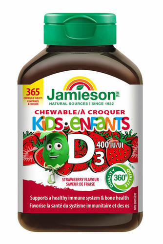 ویتامین D3 جویدنی کودکان جمیسون 400 واحد 365 عددی
