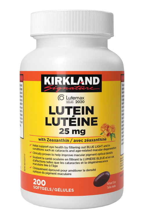 لوتئین 25 میلیگرم کرکلند با زآگزانتین 200 سافتژل مناسب سلامت چشم