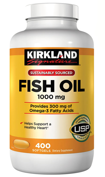 روغن ماهی 1000 میلیگرم کرکلند 400 عددی حاوی 300 میلیگرم امگا 3