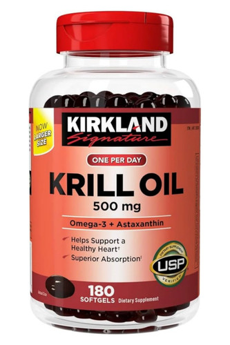 روغن کریل 500 میلیگرم کرکلند 180 سافتژل حاوی امگا 3 و آستاگزانتین - ای اس دی ناتریشن