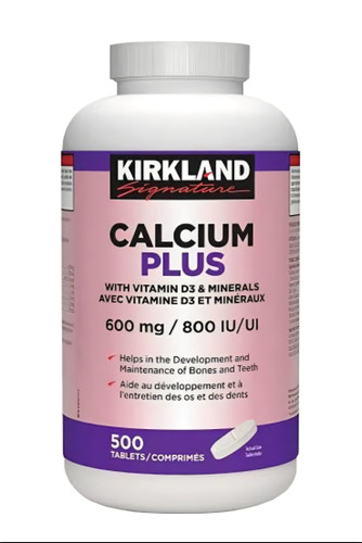 قرص کلسیم پلاس کرکلند 600 میلیگرم با ویتامین D3 800 واحد 500 عددی