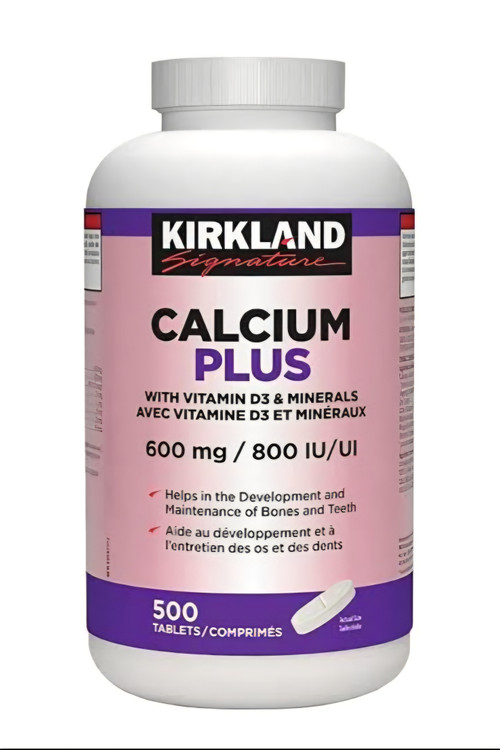 قرص کلسیم پلاس کرکلند 600 میلیگرم با ویتامین D3 800 واحد 500 عددی